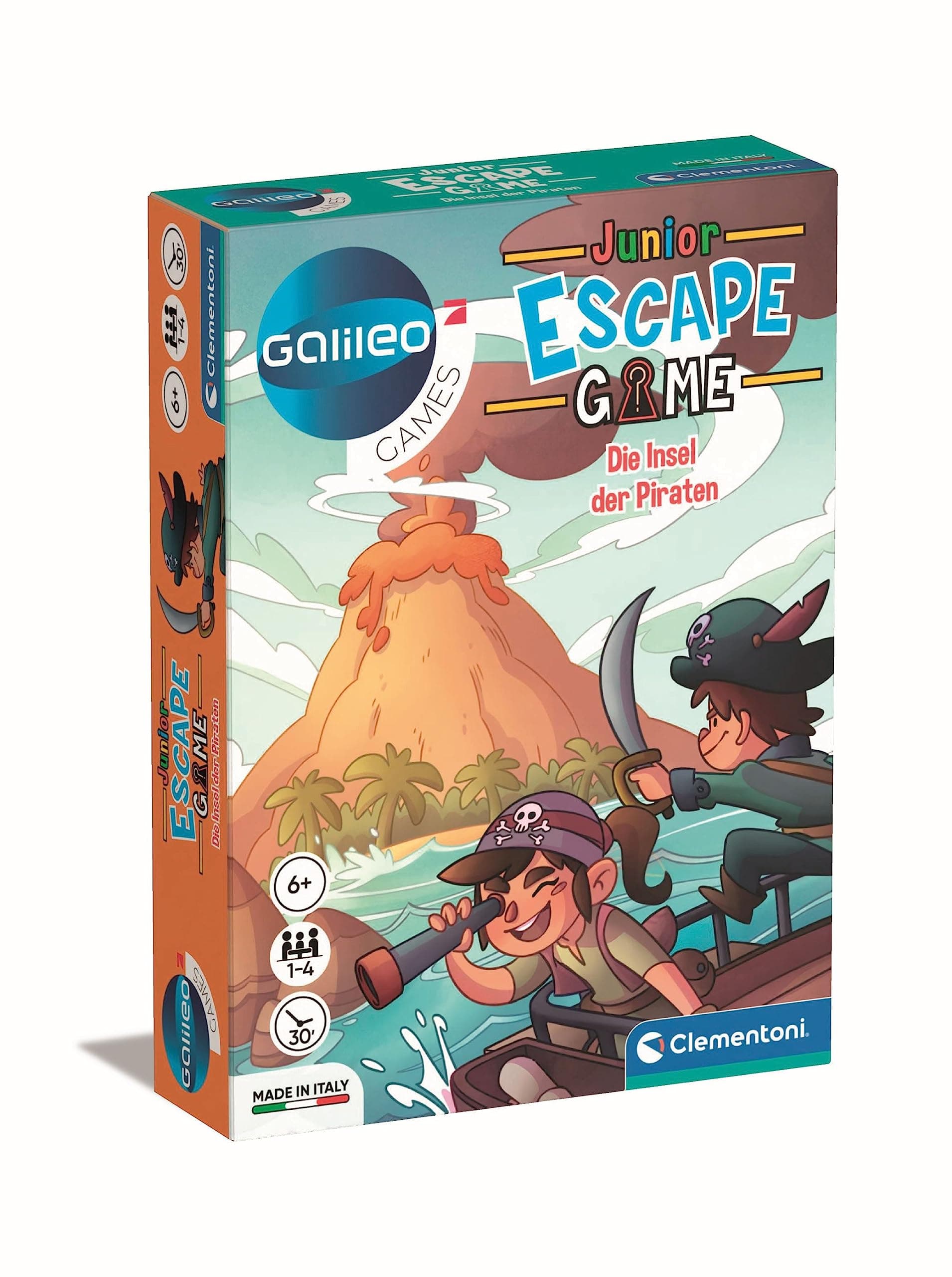 Clementoni Galileo Escape Game Junior - Die Insel der Piraten - Escape Spiel für Kinder ab 6 Jahren - Gesellschaftsspiel & Familienspiel 59337