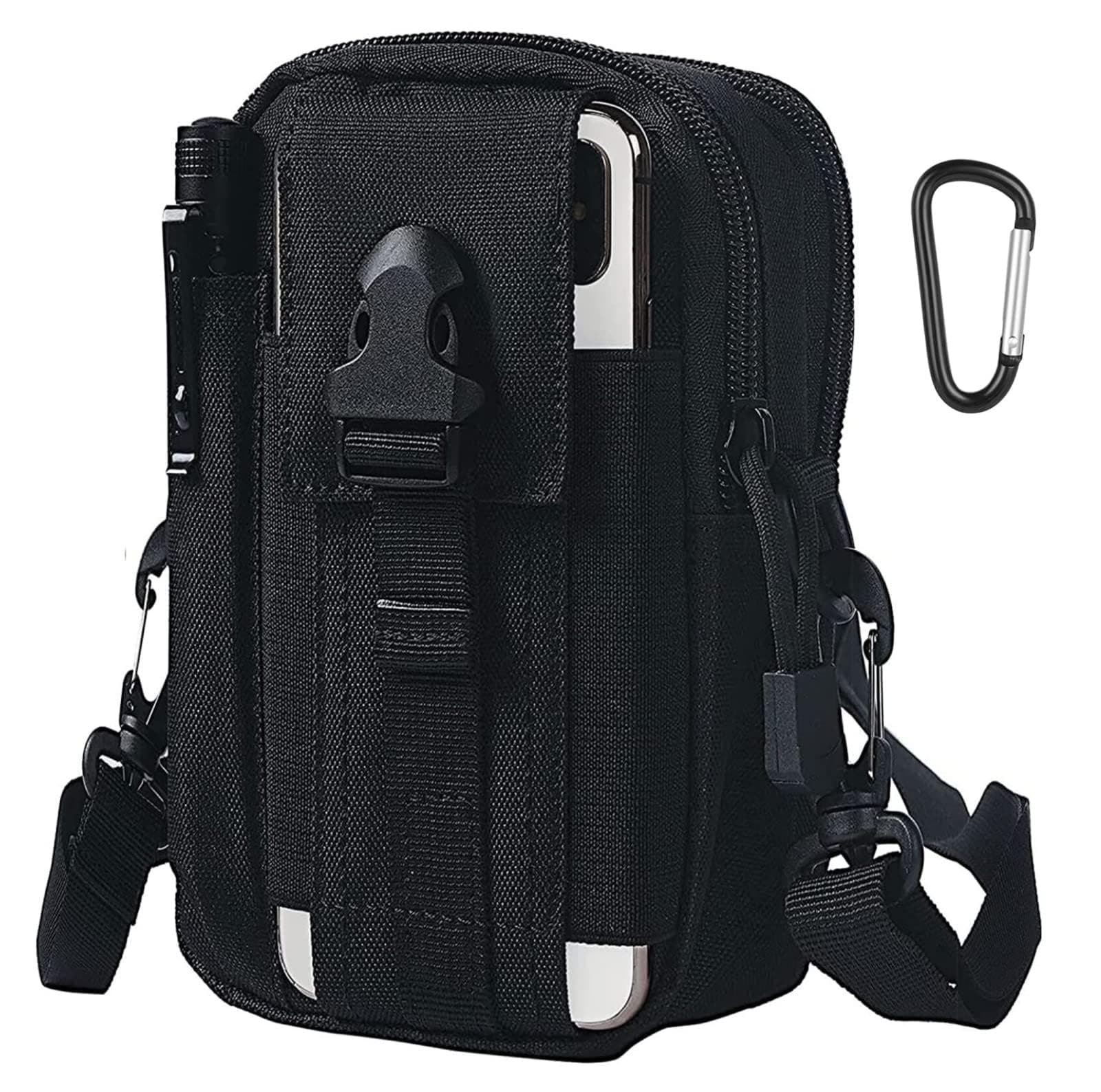 Flintronic Tattico da Cintura, Marsupio Sportivo Tattica Militare Borsello 1000D Nylo Multifunzione per Campeggio Piccolo Strumento All'aperto Mobile Telefono (con Moschettone e Cinturino)