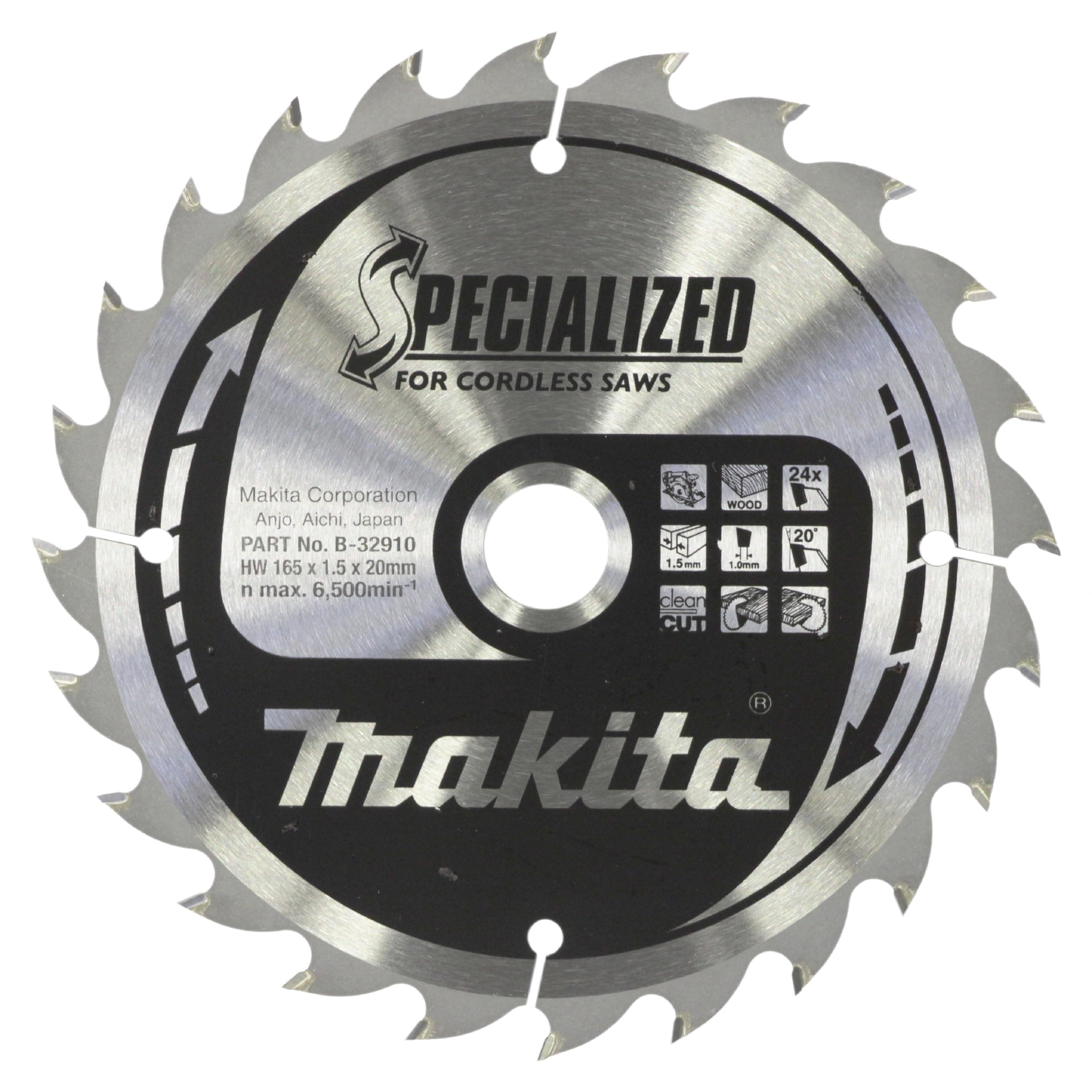 Makita Specialized Saegeblatt, 165 x 20 mm, 24Z, B-32910