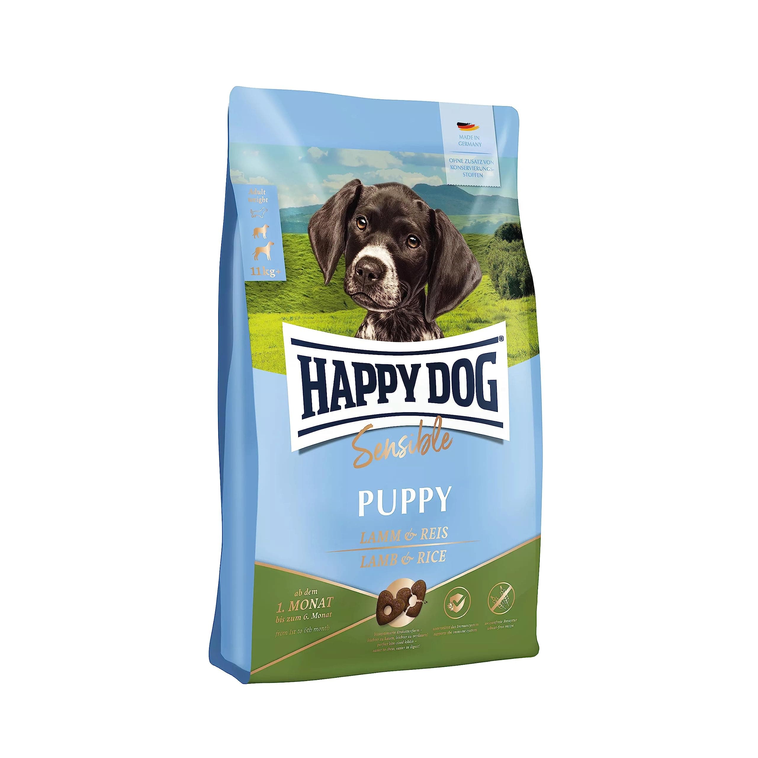 Happy Dog Alleinfuttermittel für Welpen ab der 4 Lebenswoche bis einschließlich 6 Monat, Arttypisch, 4 kg
