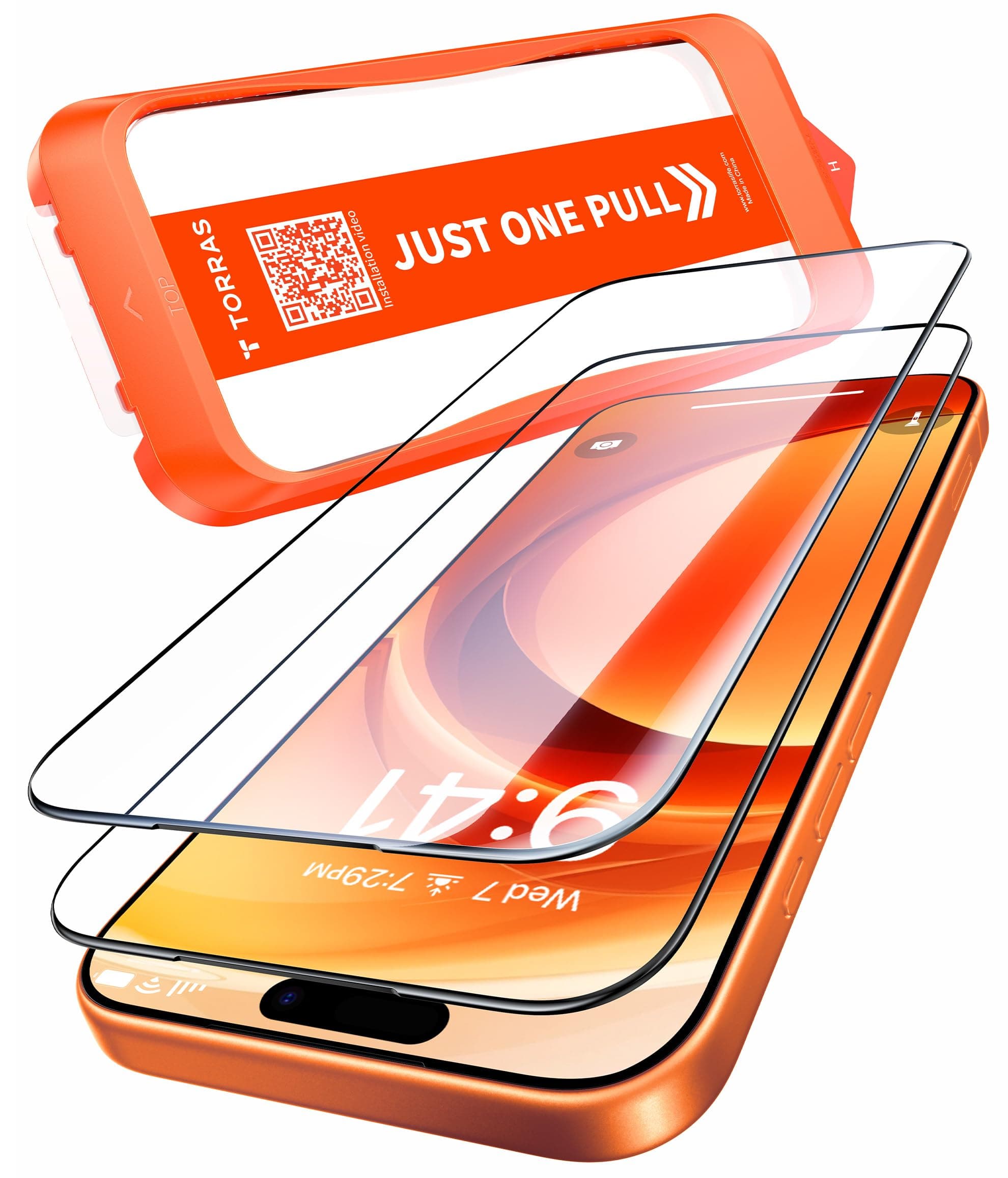 TORRAS Präzise für iPhone 17 Pro für Panzerglas [Full Screen] Exklusive Schutzfolie für iPhone 17 Pro Folie 9H+ glas [Nr.1 Stoßfest], Auto Montage, Kompatibel mit Hülle, 2 Stück