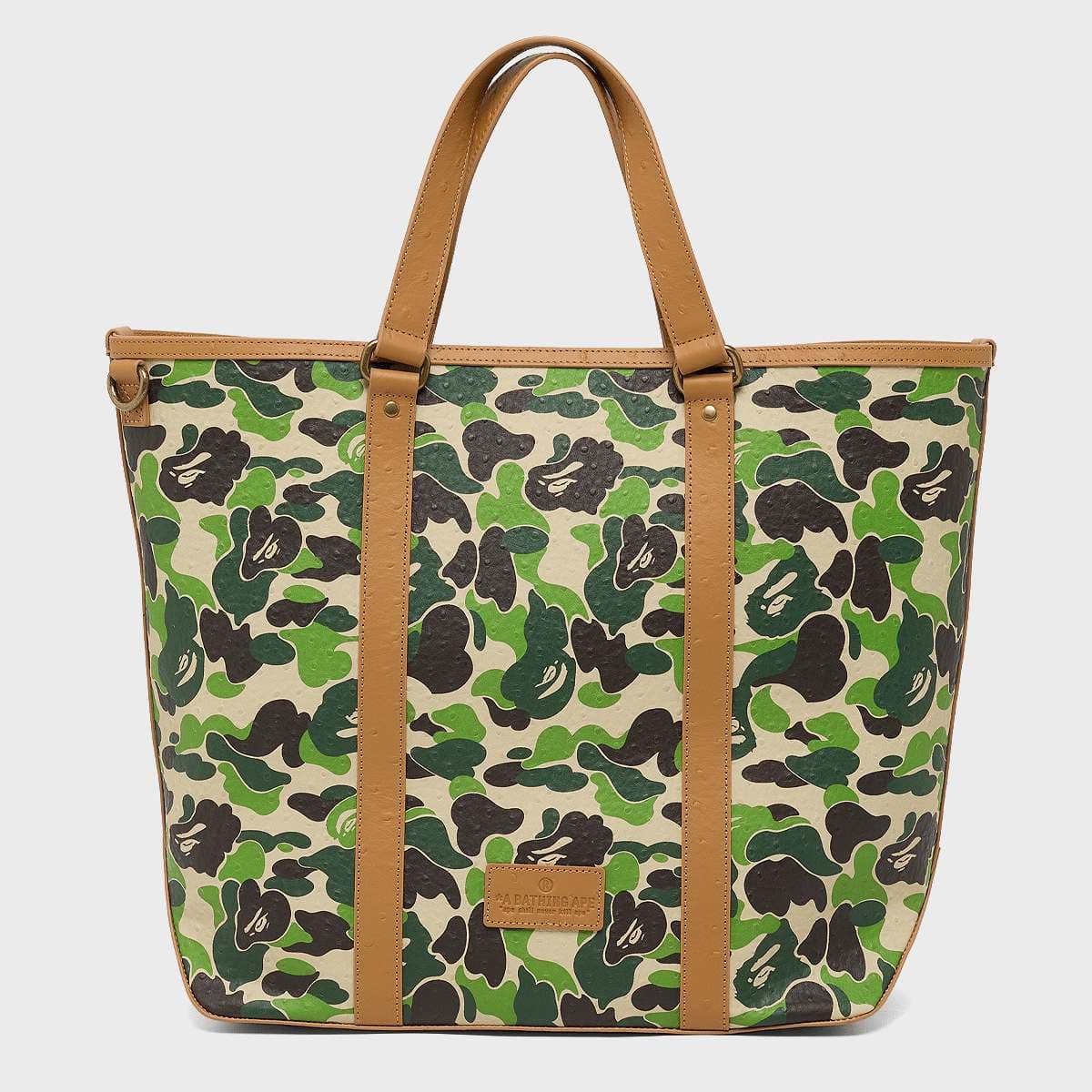ABC Camo PU Ostrich Tote Bag M