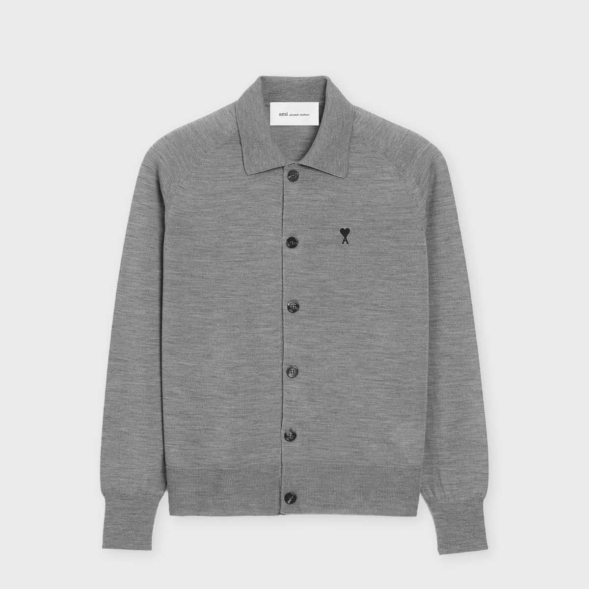 Shirt Collar Cardigan Contrasted Ami De Coeur