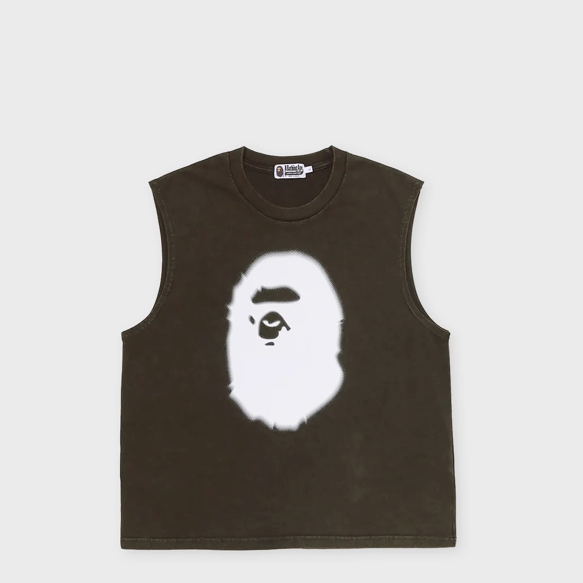 Heavy Wash Ape Head Cropped Fit Tank Top
