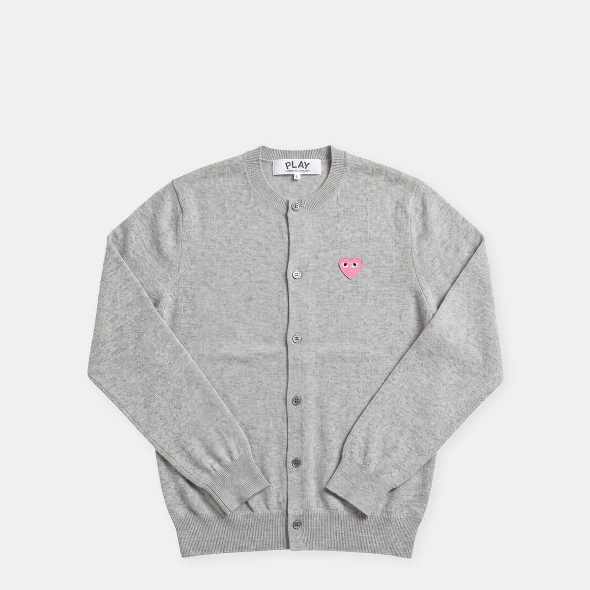 Round Neck Cardigan Pink Emblem