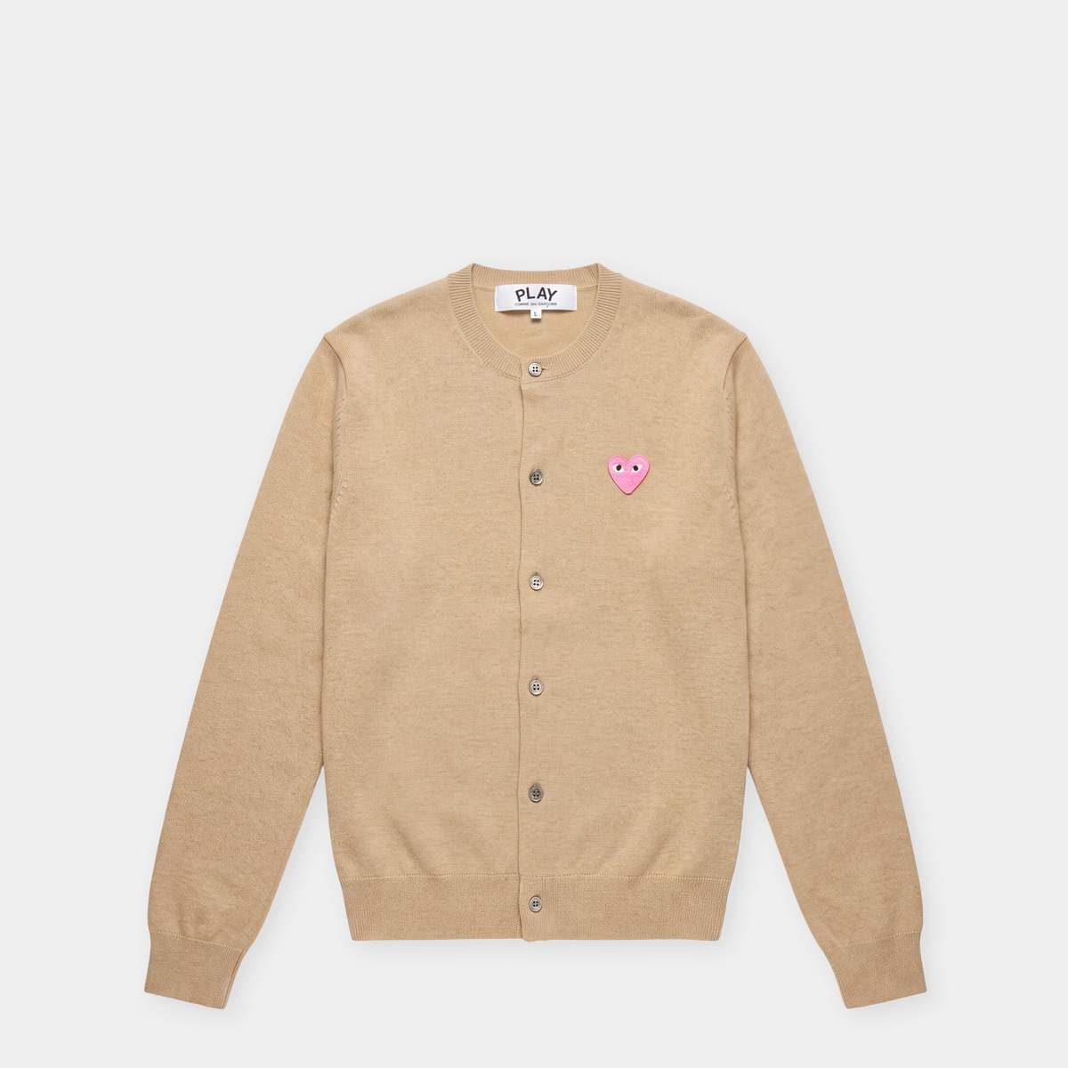 Round Neck Cardigan Pink Emblem
