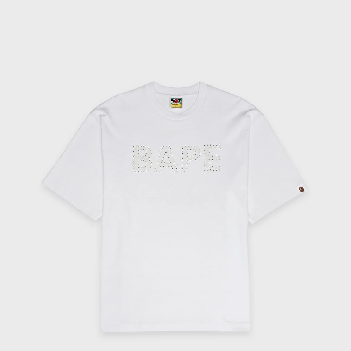 Bape Rhinestone Logo Relaxed Fit Tee white