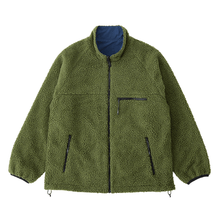 Reversible Sherpa Jacket (olive / dusty navy)