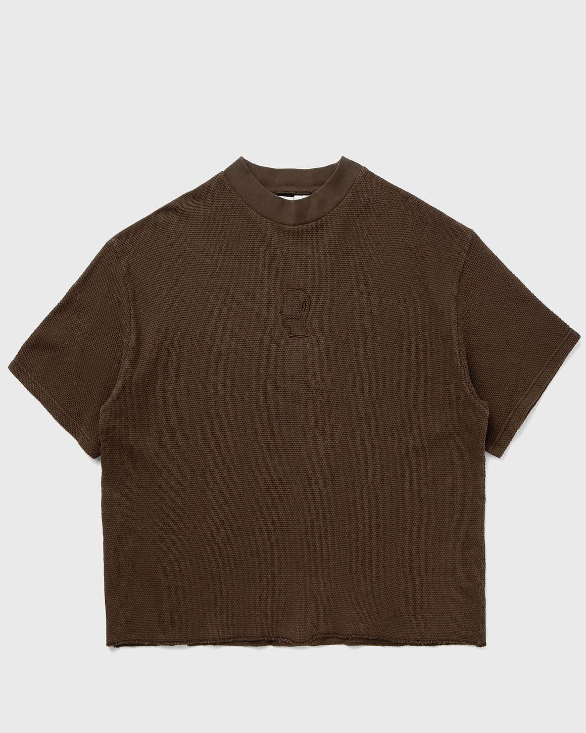 Boxy Pique Mock Neck Tee