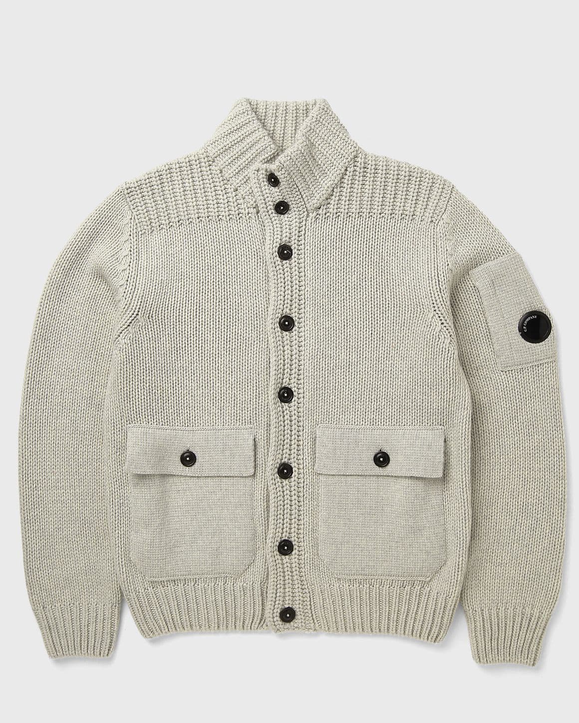 LAMBSWOOL GRS BUTTON LENS SWEATER