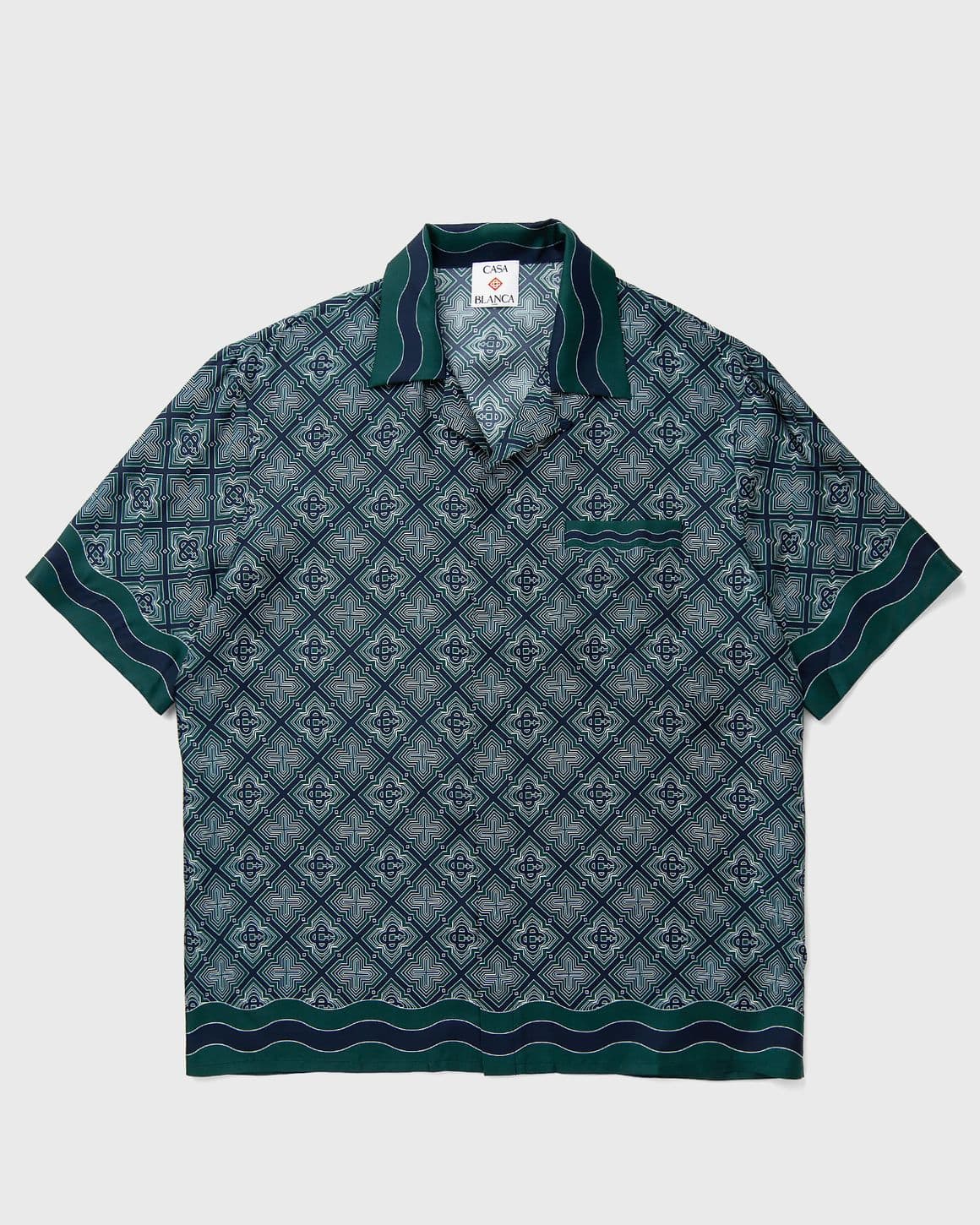 RADIATING MONOGRAM CUBAN COLLAR SS SHIRT