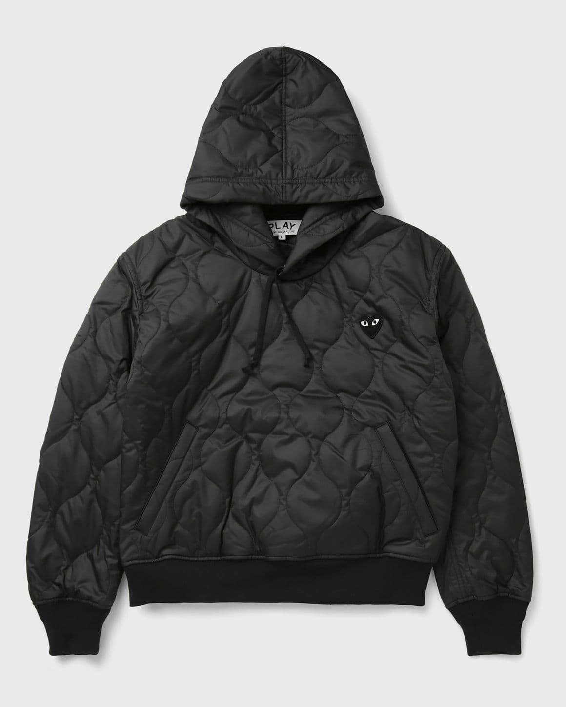 LOGO PRINT BLACK EMBLEM HOODIE
