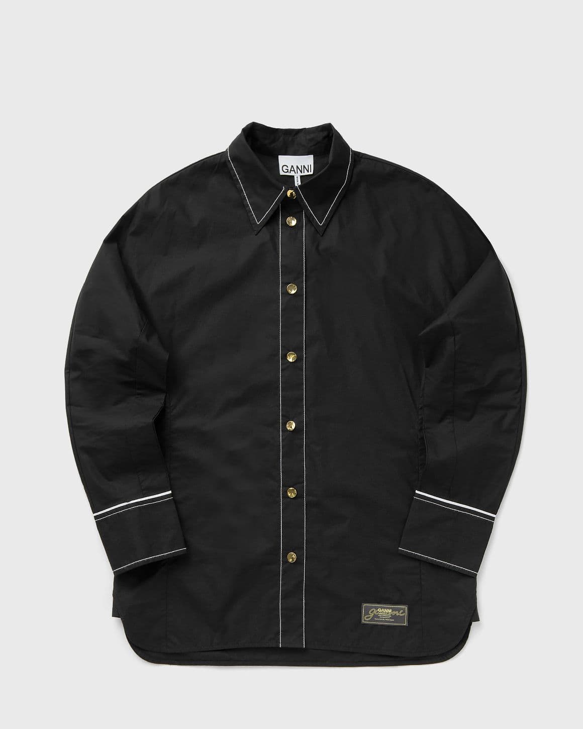 Cotton Poplin Long Sleeve Raglan Shirt