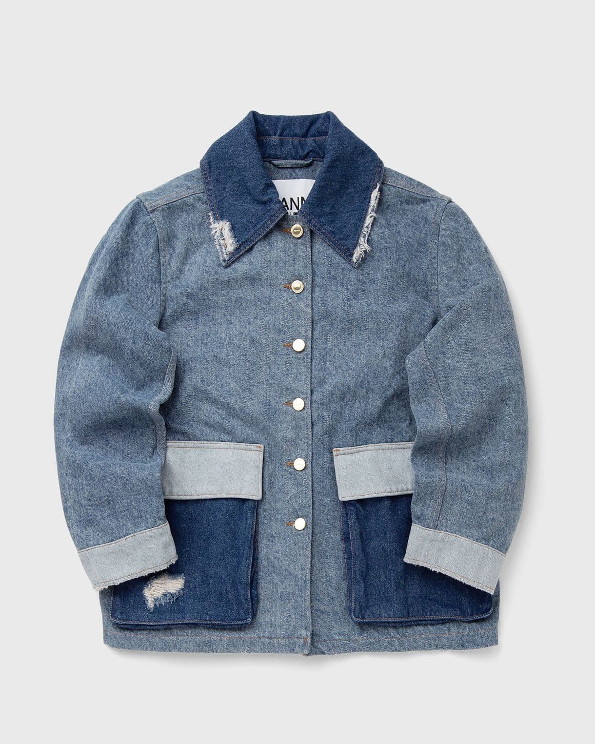 Patchwork Denim Midi Jacket