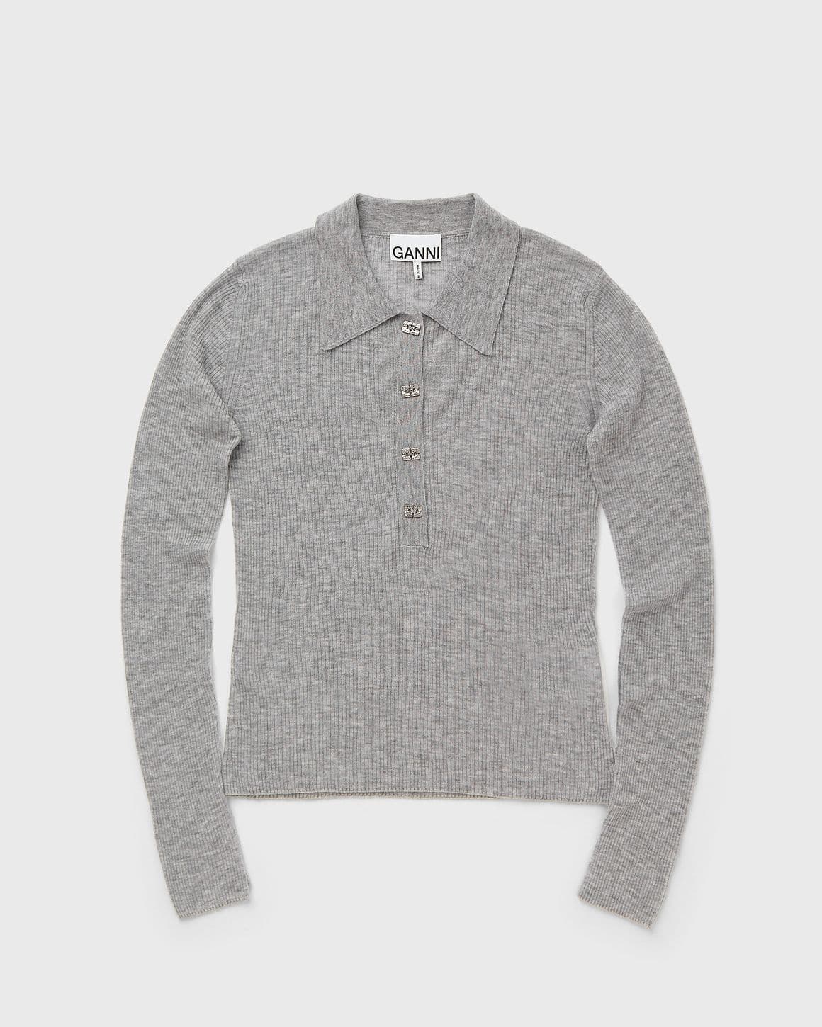 Sheer Wool Ribbed Polo