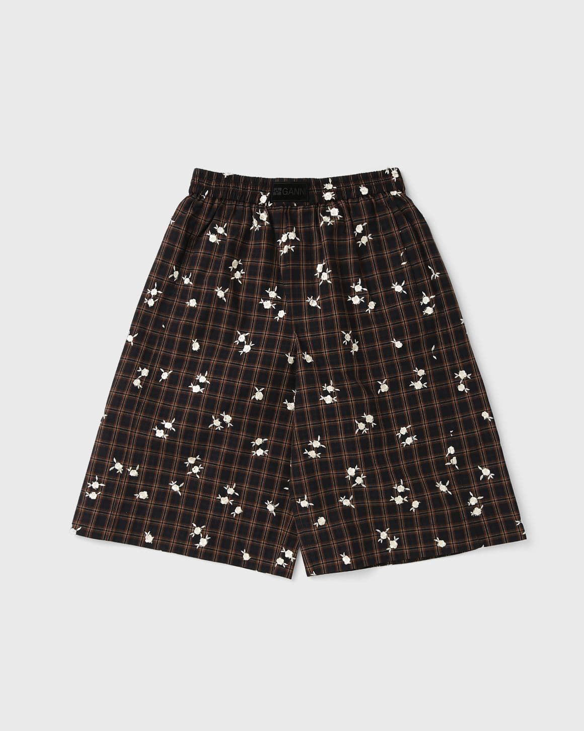 Yarn Dyed Check Flower Shorts