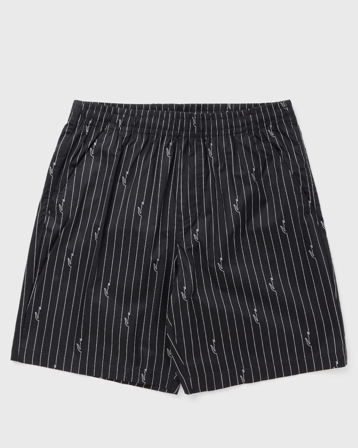 Crocodile Print Stripe Cotton Shorts