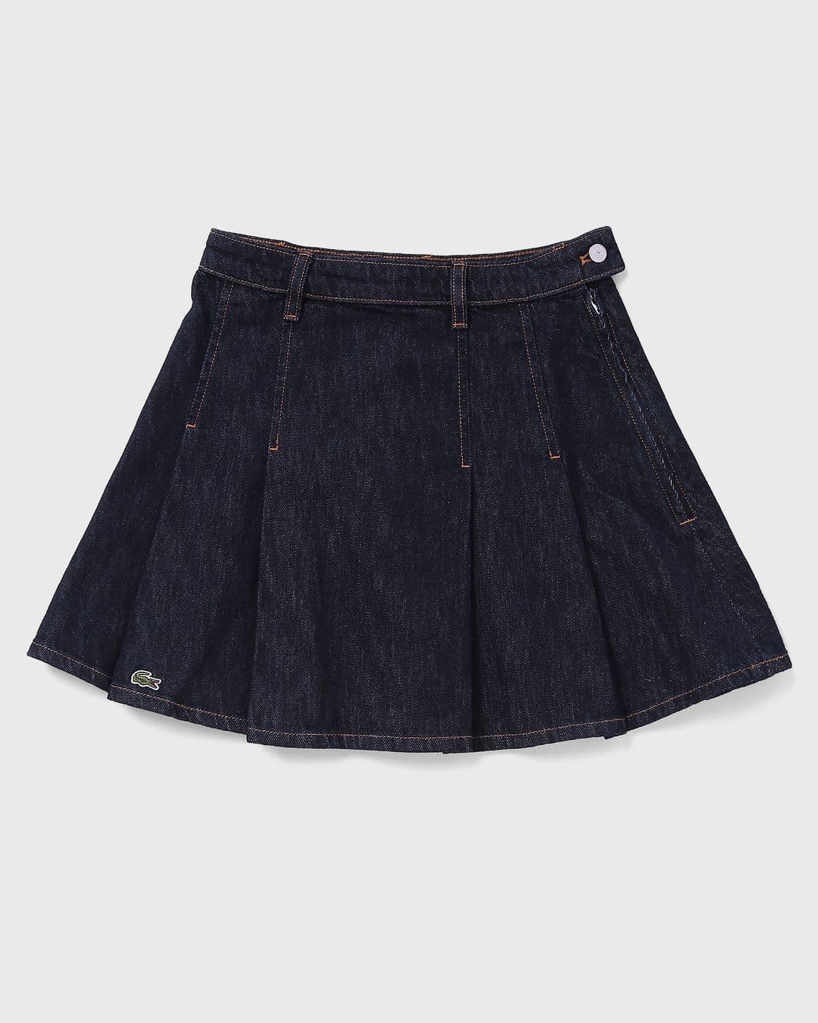 Short Pleated Denim Skirt