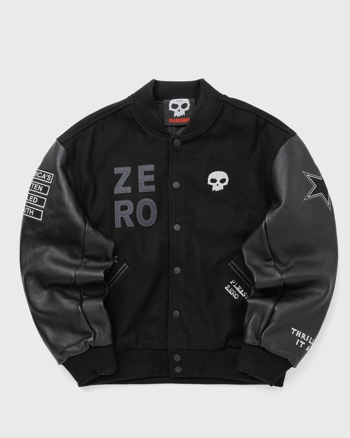 ZERO PLEASURES VARSITY JACKET