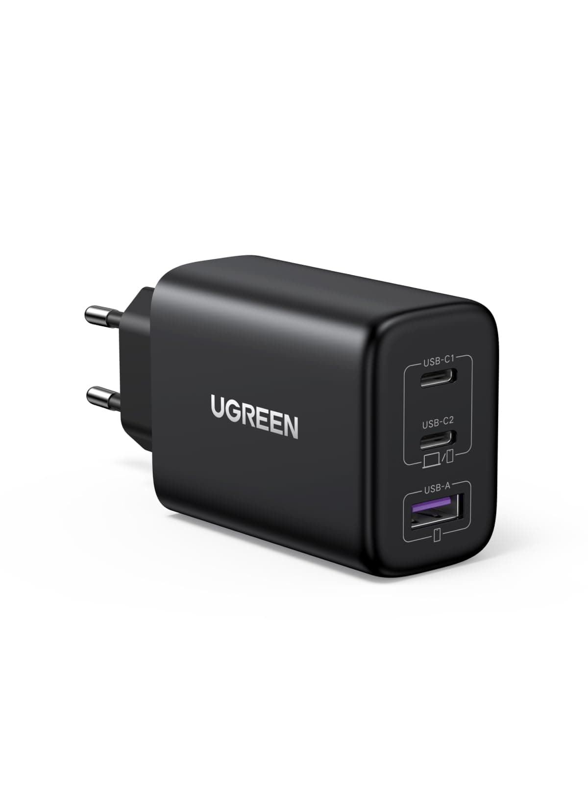 UGREEN USB C Ladegerät 65W 3-Port USB-C Netzteil PPS Schnellladegerät PD Charger 60W kompatibel mit MacBook Pro/Air, iPad Serien, iPhone 17, Galaxy S25 Ultra, Pixel, Steam Deck (Schwarz)