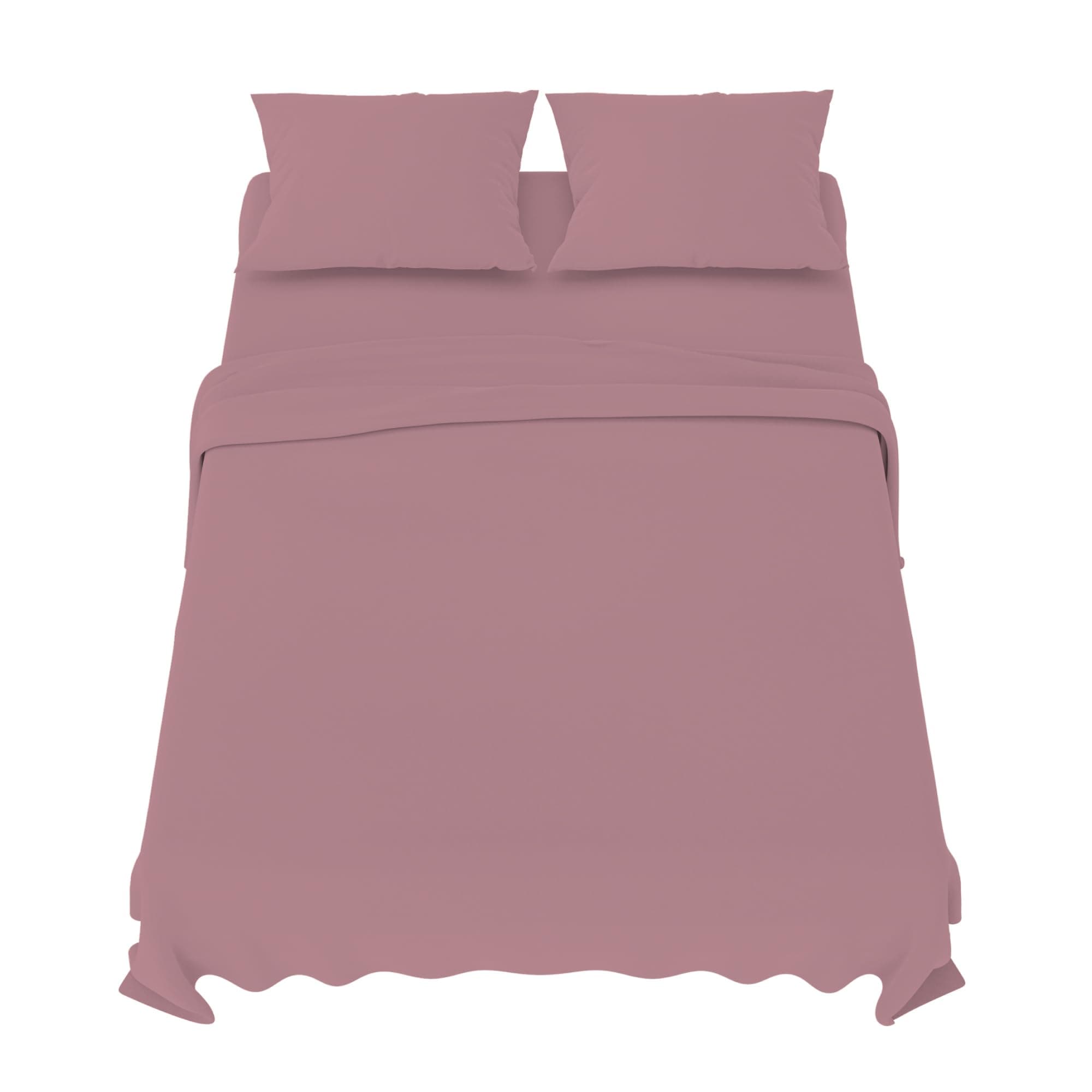 Dreamzie Sabanas 135x190 cm - Juego de Sabanas 4 Piezas - Poliéster Microfibra Cepillada - Sabana Bajera, Sabana Encimera Cama y 2 Fundas de Almohada (Sabanas 135, Rosa)