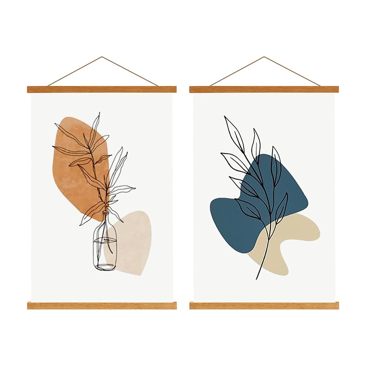 Sanauto A2 Posterleiste Posterschiene Posterleisten 42CM, Magnet Magnetische Holz Poster Aufhänger Halter Rahmen Leisten Bilder Bild Bilderleiste Bilderrahmen 42x30 42x59 (42cm, Teak, 2 Packungen)