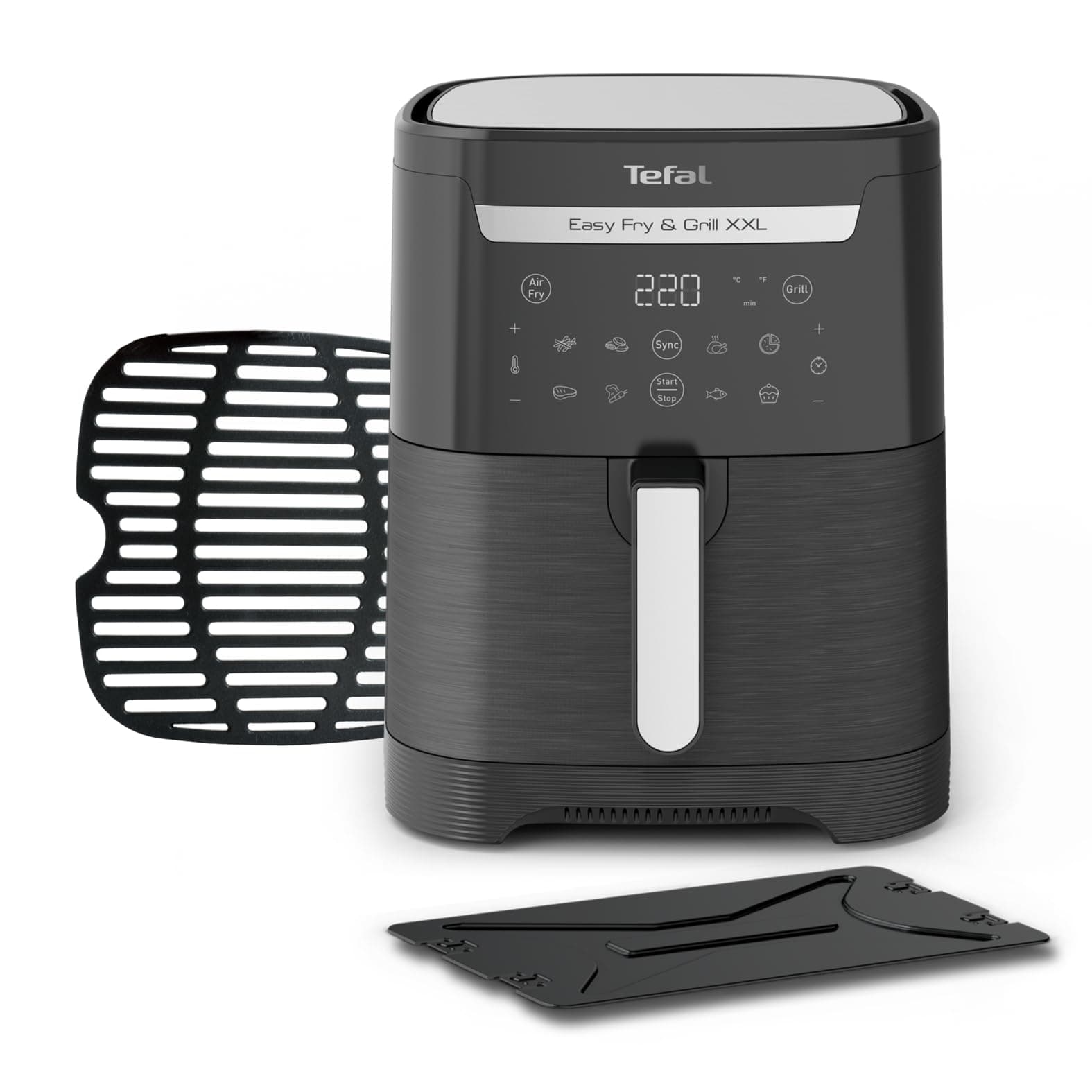 Tefal Easy Fry & Grill XXL Heißluftfritteuse 6,5 L – Airfryer mit Flexcook-Trennwand (XXL oder geteilt), 8 Programme, 80–220 °C, Druckguss-Grillplatte, fettarm frittieren, spülmaschinenfest EY8018