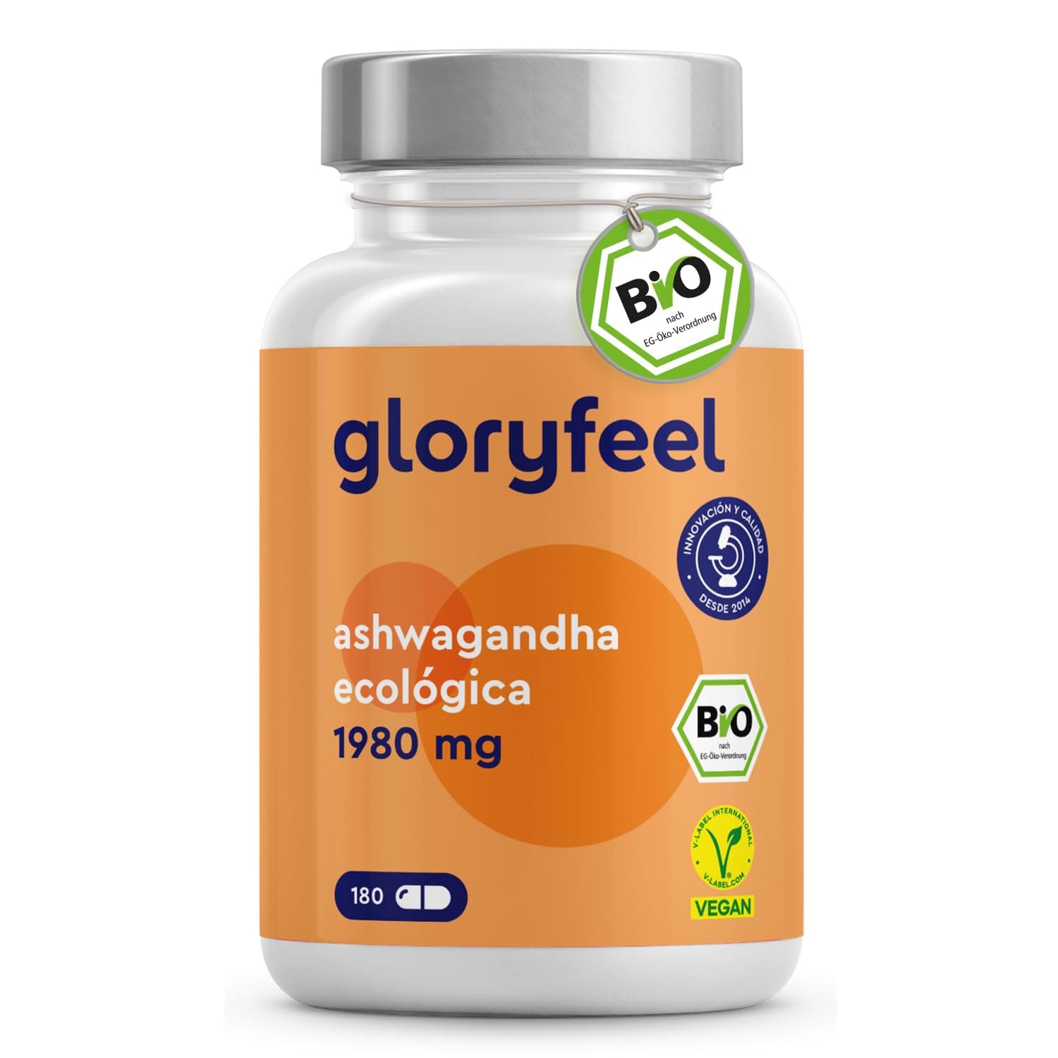 Ashwagandha Cápsulas ecológica - 1980mg por dosis diaria (660mg por Cápsula) - Auténtica baya del sueño de la India - 180 Cápsulas Withania somnifera - Vegano, sin aditivos y probada en laboratorio