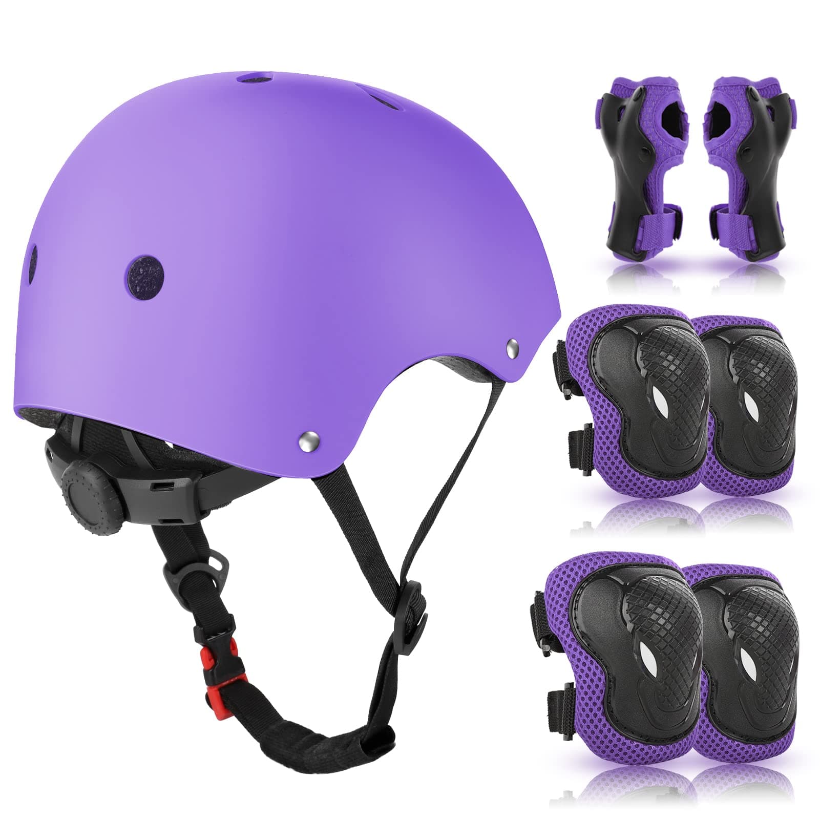 WayEee Equipo de Protección Infantil 7PCS, Protecciones Patines incluye Casco Rodilleras Coderas y Muñequeras para Ciclismo Monopatín Patinaje y otros Deportes
