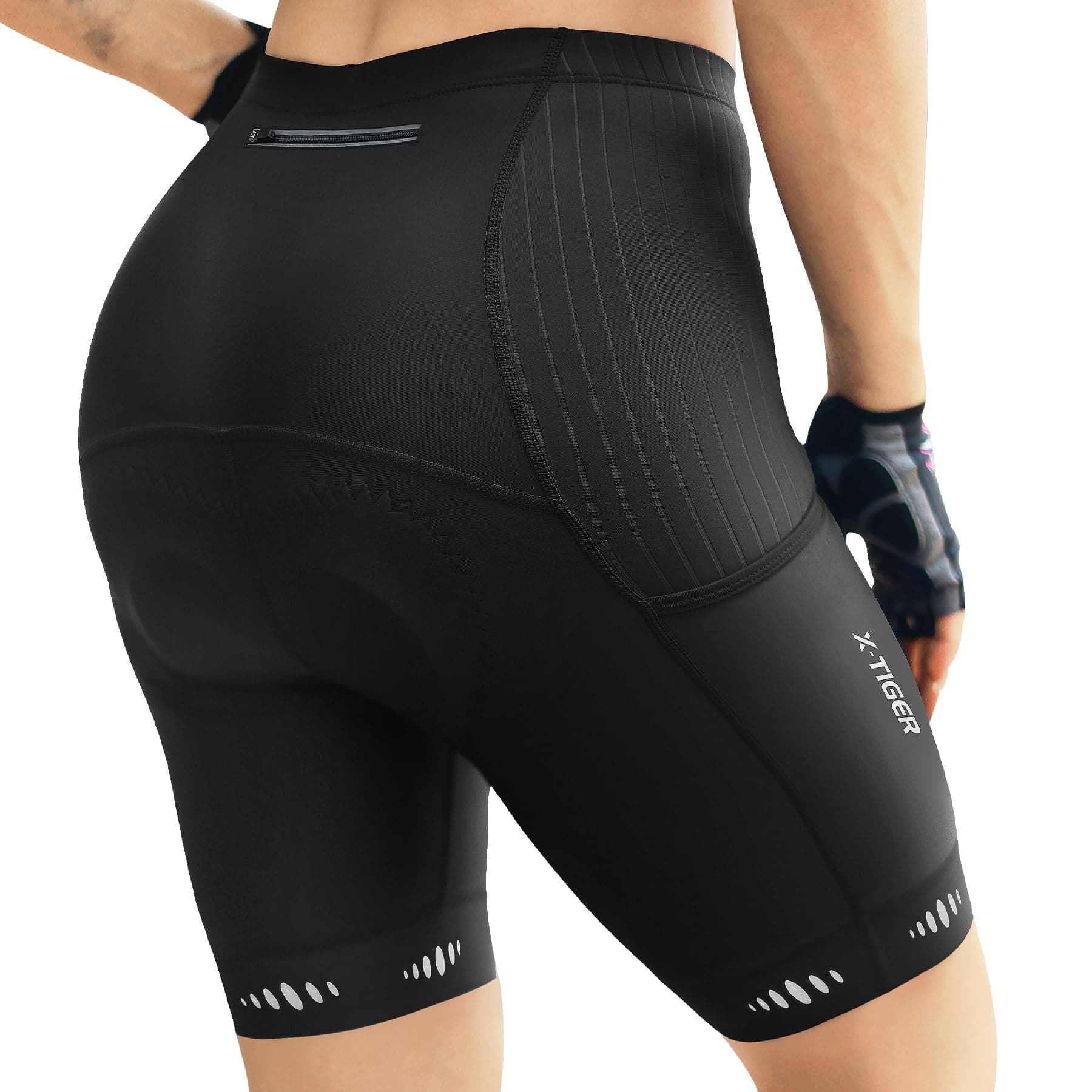 X-TIGER Pantaloncini da Ciclismo Donna con 5D Gel Imbottiti Pantaloni Bici Donna Asciugatura Rapida Pantaloncini Ciclista Pantaloncini Bicicletta con 3 Tasche