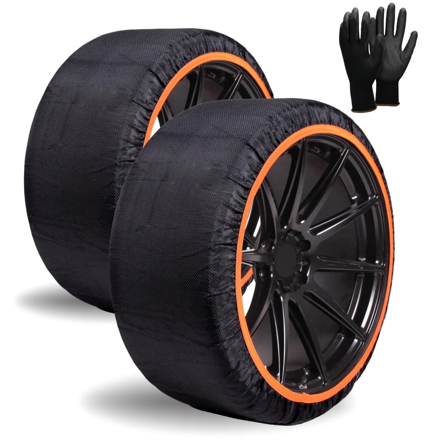 SNOWGO - Juego de 2 cadenas textiles para nieve - Talla XS a XXL - Homologado 16662-1 Europa - Adecuado para vehículos 4x4, vehículos eléctricos, furgonetas y vehículos comerciales <3,5T. (XL)