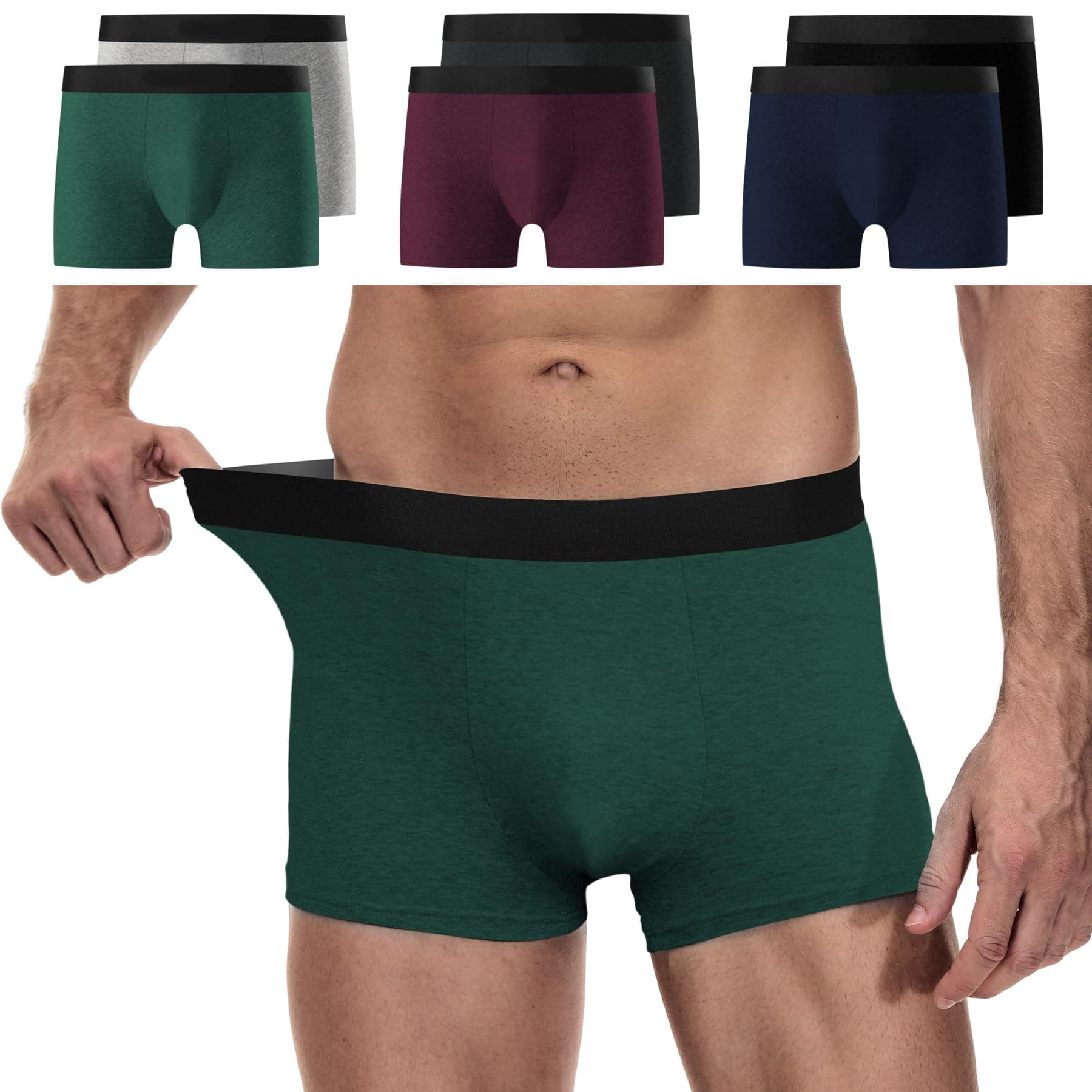 YouShow Boxer Uomo Cotone, Confezione da 6/12 Pezzi, Mutande Uomo Intimo, Elasticizzato, Confortevoli, privi di Etichette Che graffiano