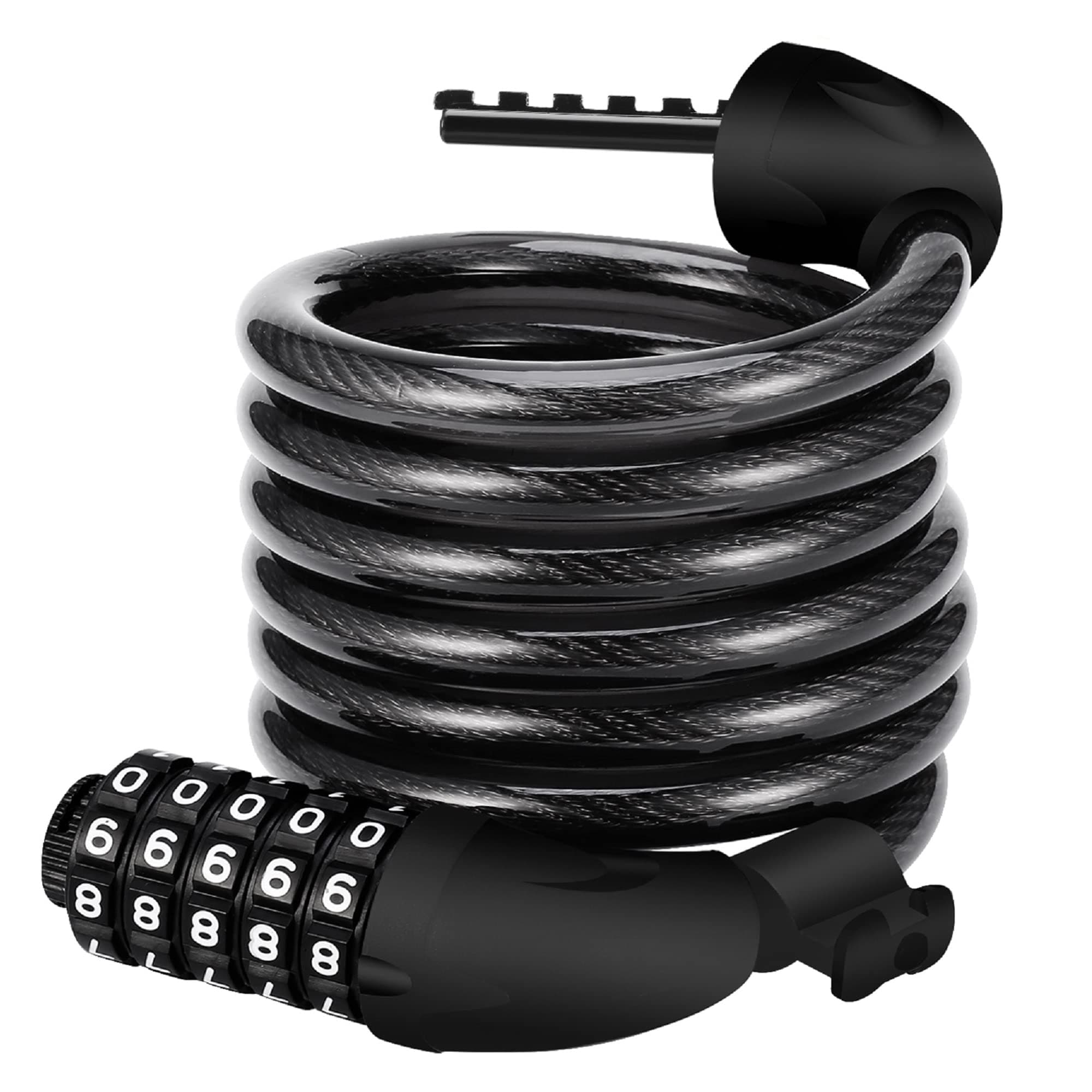 REHKITTZ Antivol Velo, 120 cm/12 mm, Niveau de Sécurité Très Élevé, avec Code Numérique à 5 Chiffres, Support de Vélo, Antivol pour Vélo, Tricycle, Scooter, Vélo