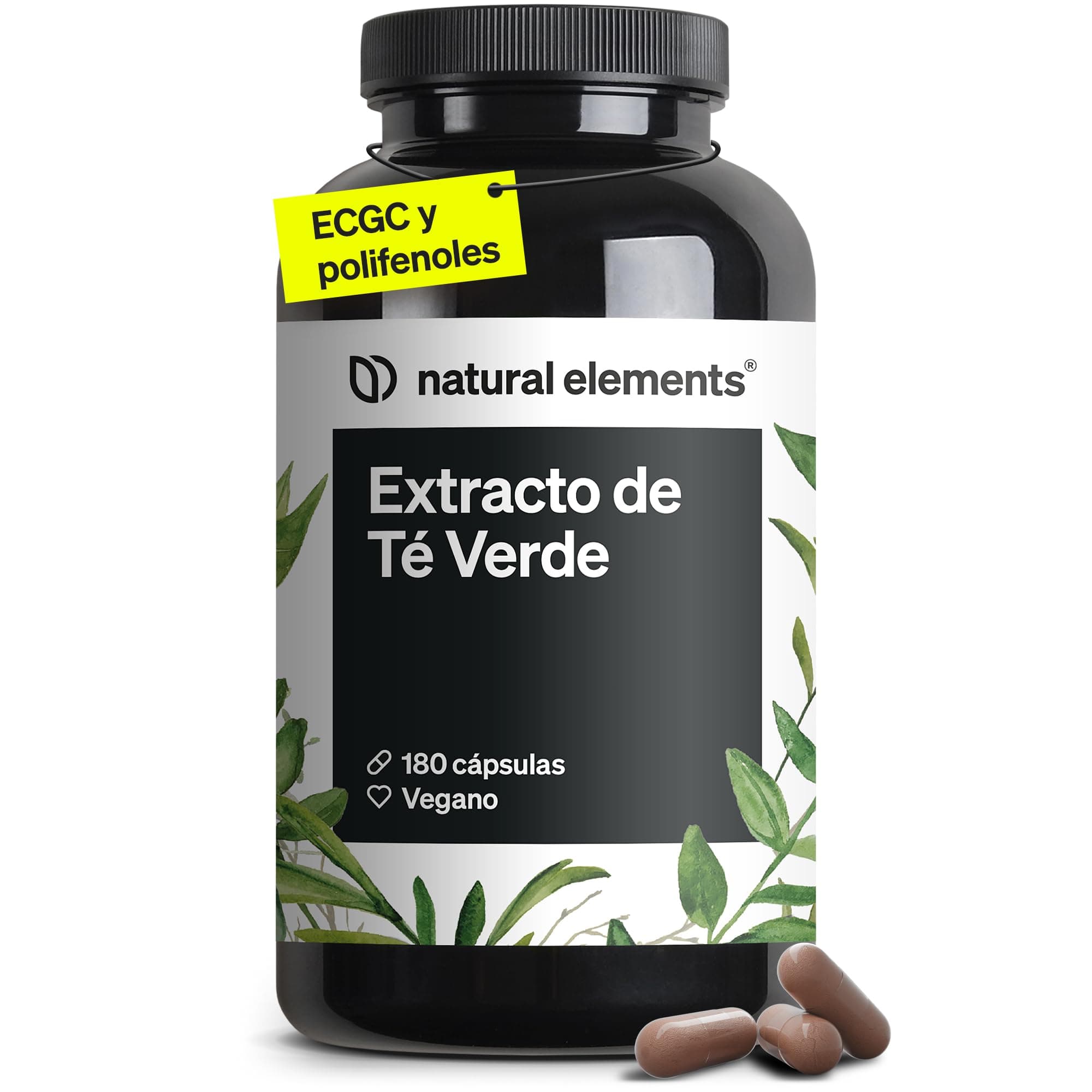 Extracto de Té Verde 1988 mg - 999 mg de Polifenoles y 300 mg de EGCG por dosis diaria - 180 Cápsulas de alta Potencia - Probado en Laboratorio y sin aditivos