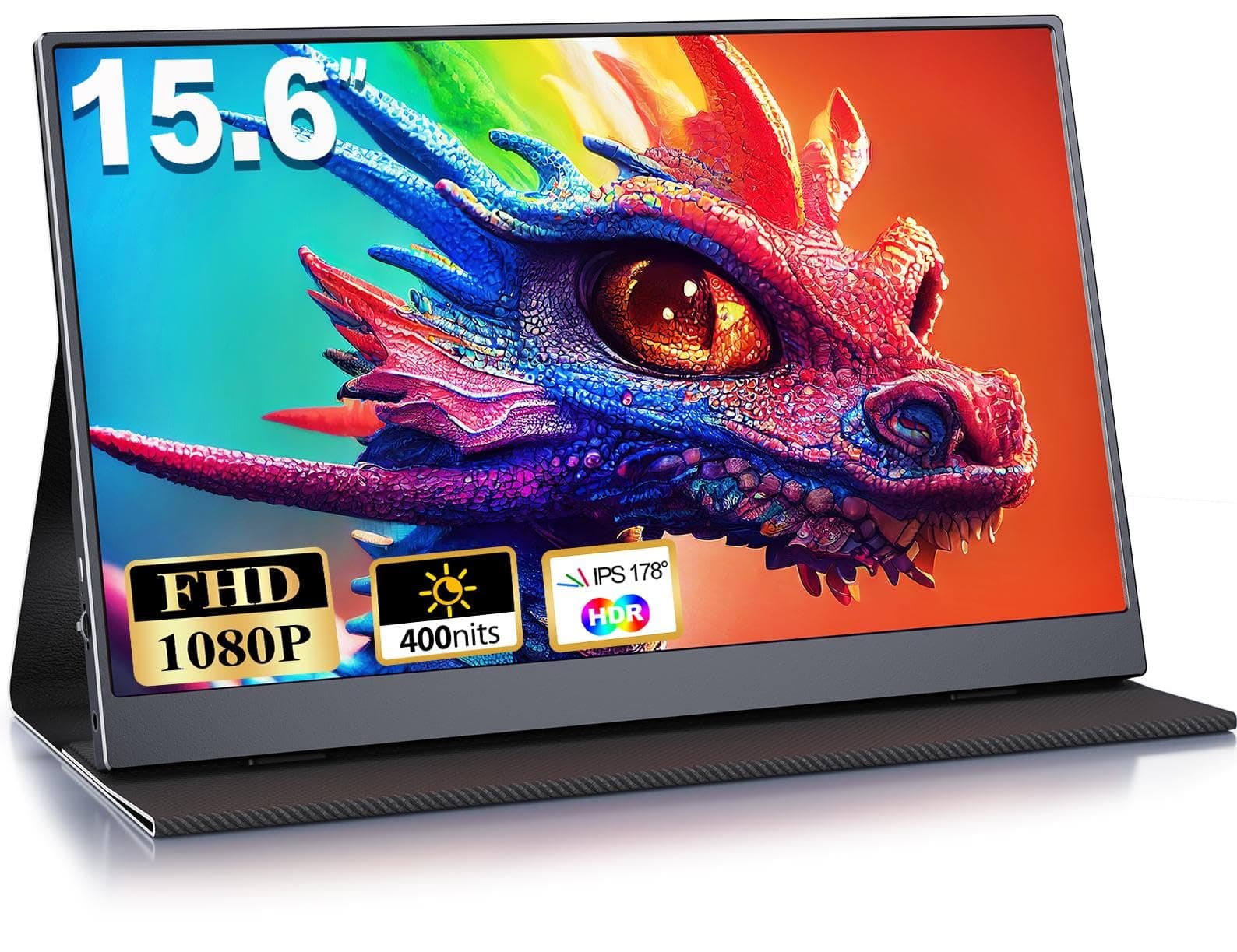 MOMODS Ecran Portable, 15.6 Pouces, Moniteur Portable IPS 1080P FHD avec Mini HDMI USB C, Écran Monitor de Jeu Eye Care, pour Ordinateur Portable, PS5, Mac, Xbox