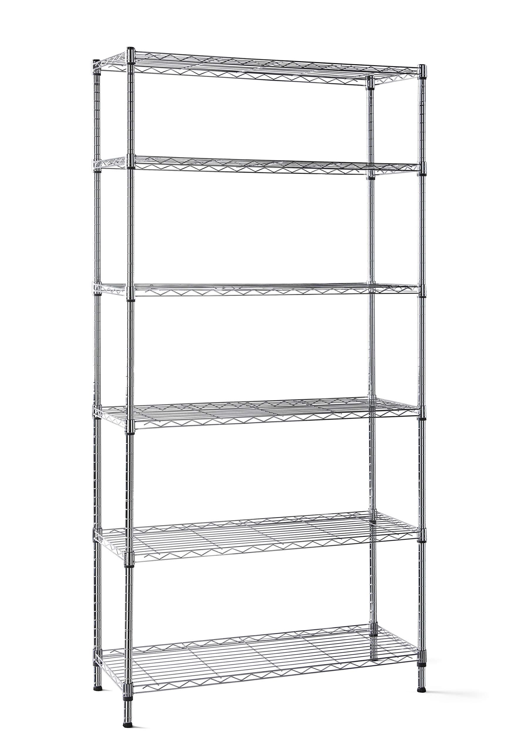 KG KITGARDEN - Estantería Metálica Decorativa de Acero Cromado y 6 Baldas, 180x90x35cm