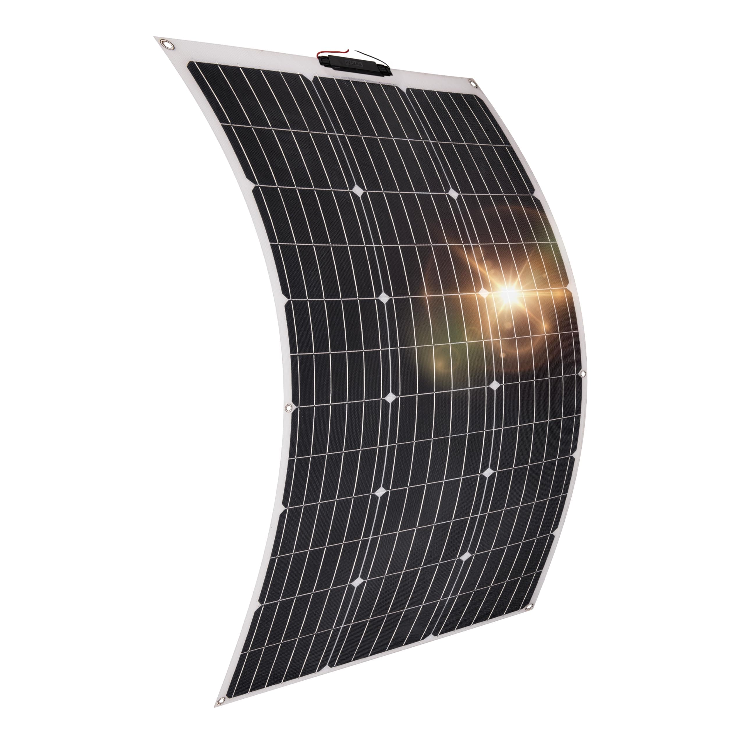 Panel solar flexible de 100W de Technaxx - Fácil instalación e ideal para acampadas, caravanas, barcos, gazebos, balcones, etc. - Panel solar monocristalino TX-208